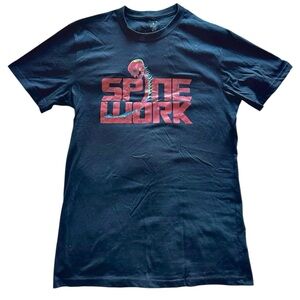 Black Tee with Burgundy Spine work Graphic